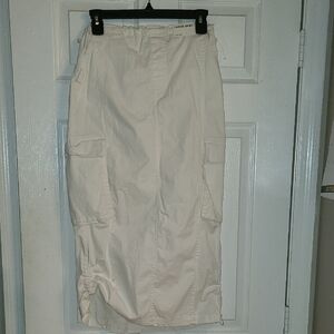 Women's White Cargo Skirt